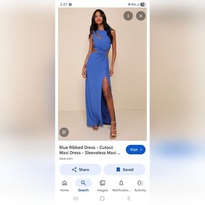 LULU'S LIKE NEW UPGRADED STUNNER ROYAL BLUE CUTOUT MAXI DRESS